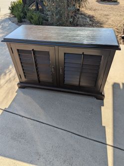 Pottery Barn Holstead Wood Console Cabinet – Dark Espresso