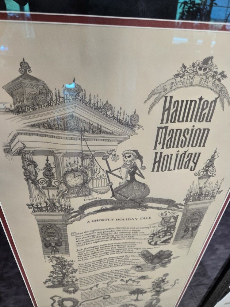 Disney The Haunted Mansion Ghostly Holiday Tale Nightmare Before Christmas Picture Frame Sandy Claws Jack Skellington Collectible