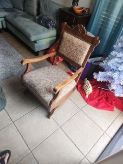 Clean Good Working Antique Wood Rocking Chair