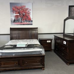 4PC Brown Queen Bedroom Set 🔥SALE🔥