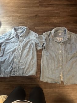Boy Denim Shirts x 2 (size 12 & size 14)