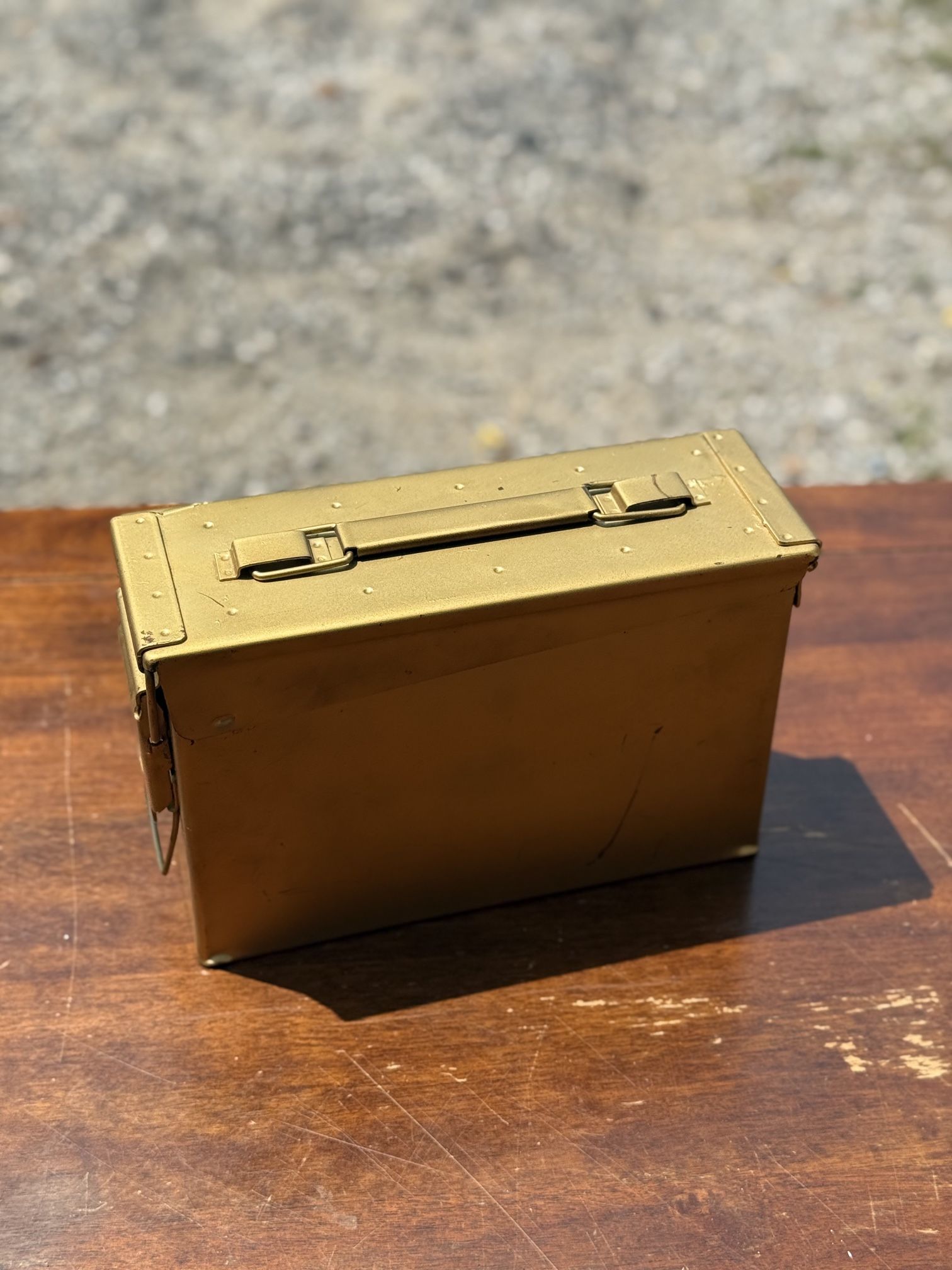 Heavy-Duty Gold Metal Ammo Can