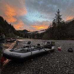 Flycraft 3 Man Fishing Raft (Guide Pro Package) With Truck Bed Extender Hitch