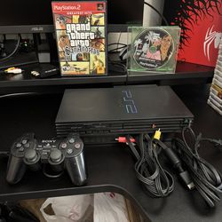 PlayStation 2 Fat with controller, cords and 2 GTA Games