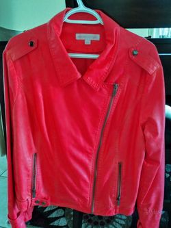 Women's Size XL - NY & Co. - Leather Coral Jacket Used Once