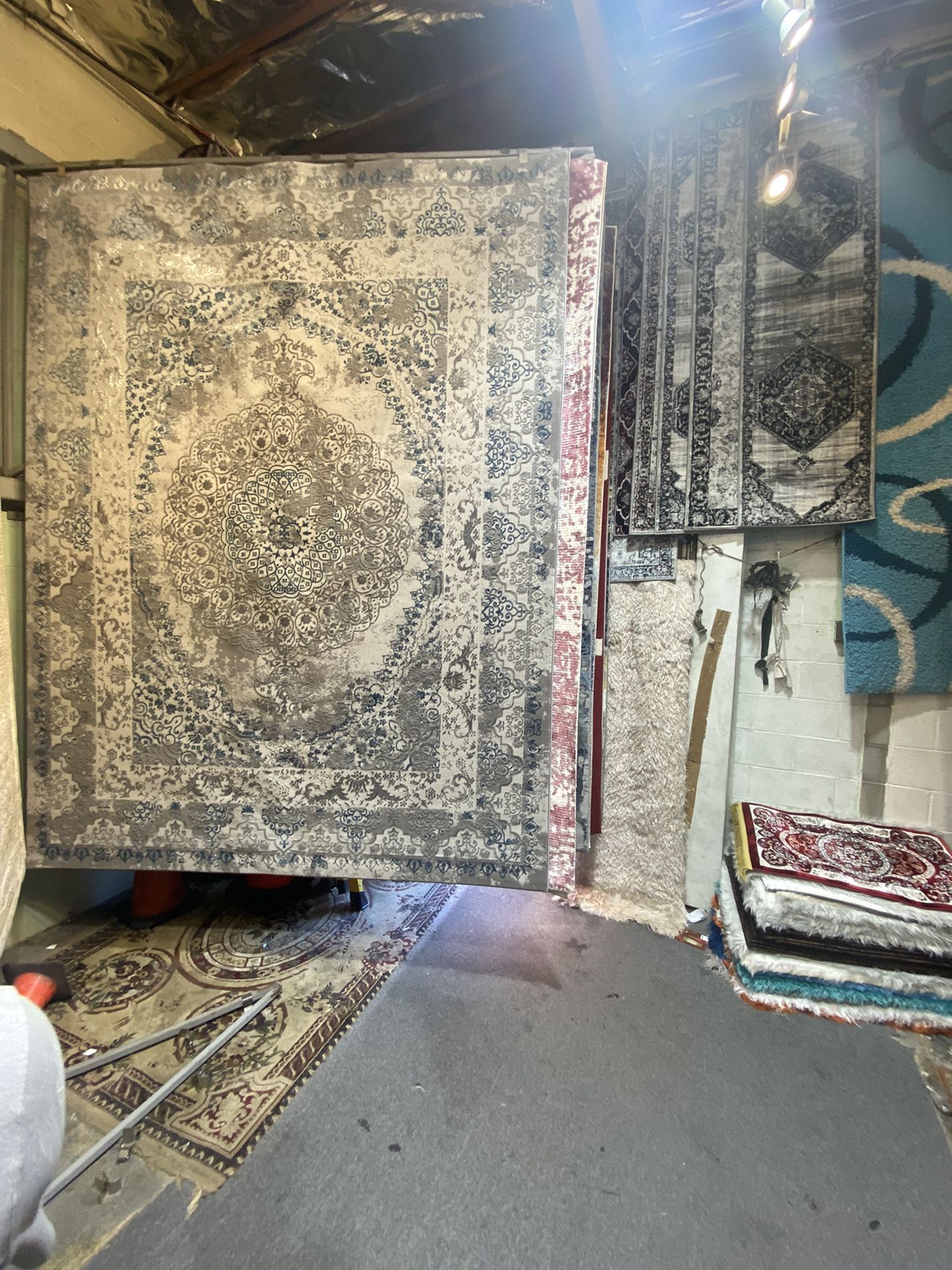 8x10 Area Rugs Carpet Rugs Persian Design Thick Colors Gray Blue