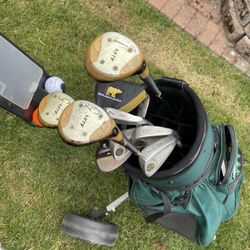 Men’s Right Handed Golf Clubs With Bag And Cart