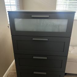 Dark Grey 4 Deep Drawer Dresser 