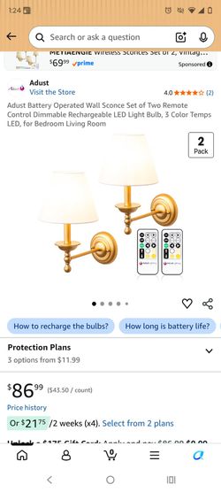 Brand New In Box Set Of 2 Rechargeable Light Fixtures $60