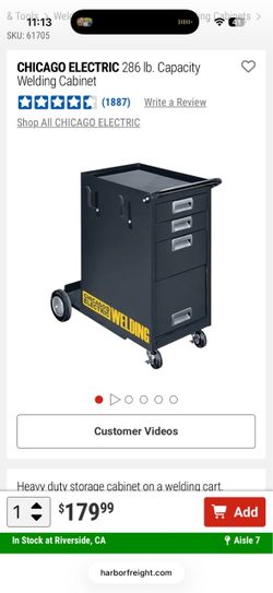 CHICAGO ELECTRIC 286 Ib. Capacity Welding Cabinet