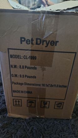 Pet Dryer Model CL-1999 open box