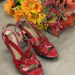 Women’s Red Strappy Sandals by Eurosoft