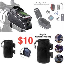 Generic Waterproof Cell Phone Bag and Bike Frame Tool Holder. Ultra-Sensitive Smartphone Touchscreen and Headphone Case, Ideal for Mountain Biking