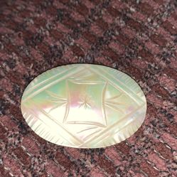 Vintage Engraved Mother of Pearl Brooch