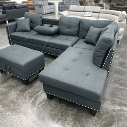 Sectional Sofa w/Storage Ottoman