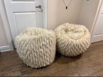 2 X Pottery Barn Teen Matching Bean Bags With 4 Covers