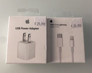 Apple USB Power Adapter + Apple Lighting Power Cord NEW IN BOX