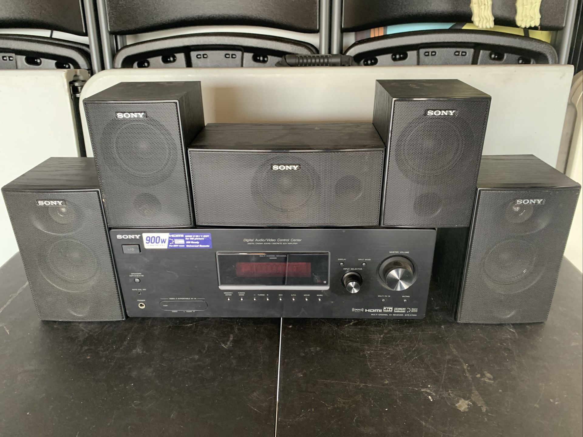 AV Receiver Sony STR-K7100 Multi Channel Home Theater HDMI 170W Black + Speakers