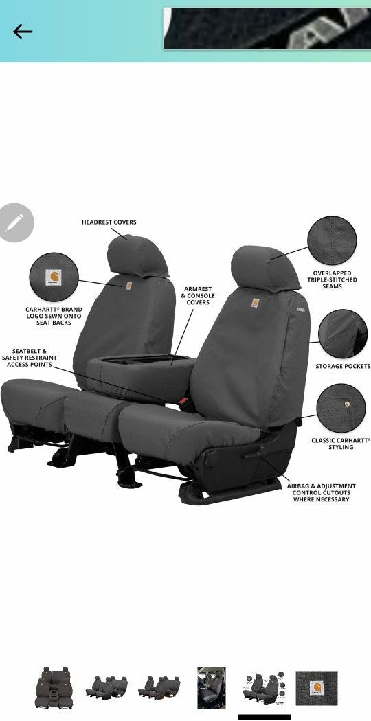 Covercraft Carhartt SeatSaver 2017 -19 Chevy SILVERADO/ GMC 1500 HD REG DBL / CREW CAB