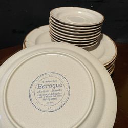 Vintage Baroque Hearthside Stoneware “Summer Sun” Plate Set – Japan – 16 Pieces