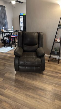 Leather recliner dark gray
