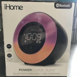 iHome Power Clock Glow Bluetooth Speaker + USB Charging