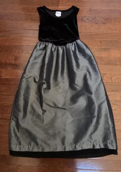Girls Size 12 Black n Grey Long Dress