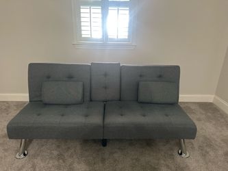 Flamaker Futon Sofa Bed, Modern Linen Convertible Folding Futon Set