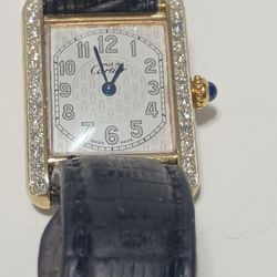 Must De Cartier Diamond Bezel 18k Over 925 Sterling Silver