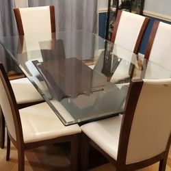 Glass Dining Table With 6 Chairs