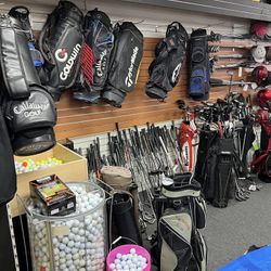 Huge Used Golf Selection - Bags, Balls, Drivers, Wedges, Iron Sets, Putters Etc 