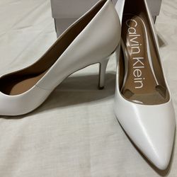 Ladies Calvin Klein White Heels