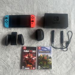 Nintendo Switch Console + Minecraft + NBA 2K, and All Accessories - Cash or Zelle