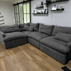Gray Cloud Dupe Modular Sectional Couch Sofa 