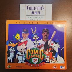 Vintage 1991 Looney Toons Baseball Card Pages Binder