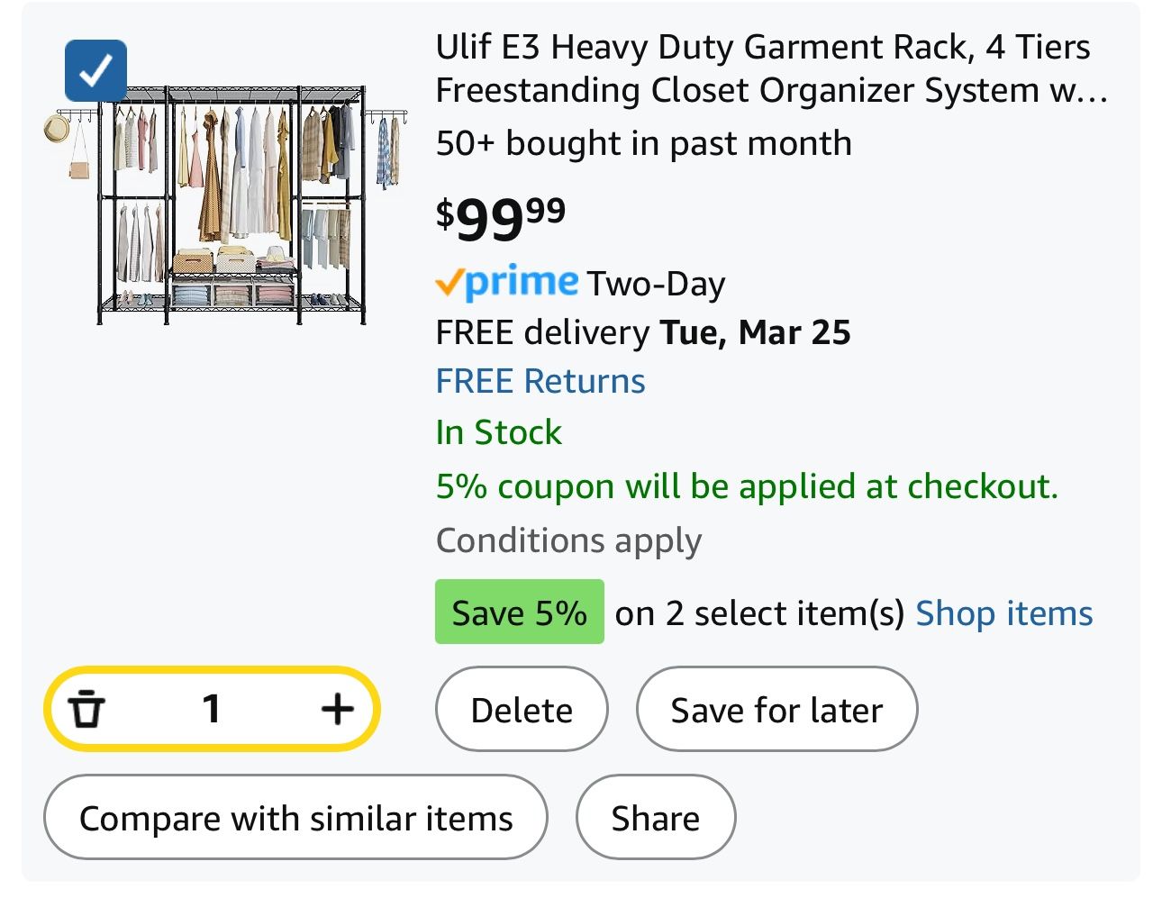 Closet Organizer/Garment Rack