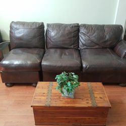 Beautiful Brown Faux Leather Sofa Couch