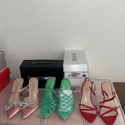 3 pairs of heels size 8