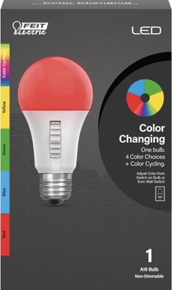 LED Color Changing Light Bulb - A19 with an E26 Medium Base Light Bulb - 60W Equivalent - 15 Year Life 