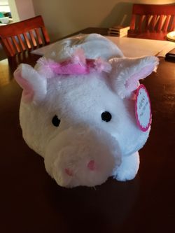 Large plush piggy bank
