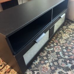 Black TV Stand 2 Cabinets