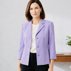 Talbots 100% Silk Cropped Blazer Size 4 Classic Gorgeous Party buttons front