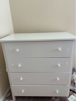White 4-Drawer Kids Dresser – $25 OBO, Must Go ASAP