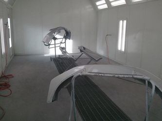 Global Finishing Solutions (GFS) downdraft automotive paint booth for sale.