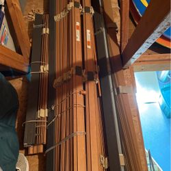Real Wood Window Blinds, 1ea -34.5” And 4ea.-70.25”