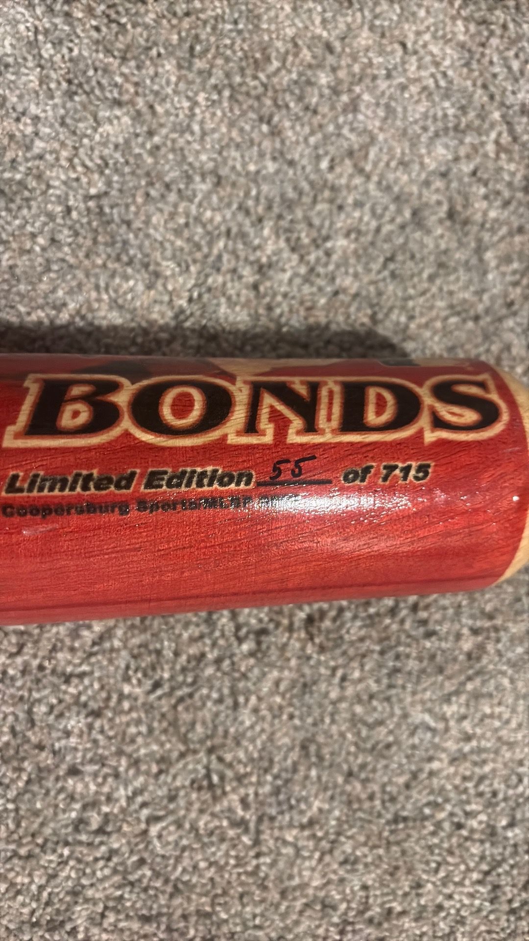 Barry bonds limited edition 55/715 bat