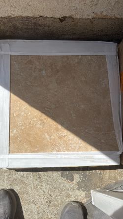 Castle Honed Natural Travertine Stone Tile , 18 in. X18 in. Floor and Wall ( 9 sq . Ft. / Case ). Available 2 case.