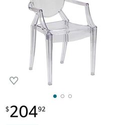 Ghost Dining Chair with Arms in Transparent Crystal

