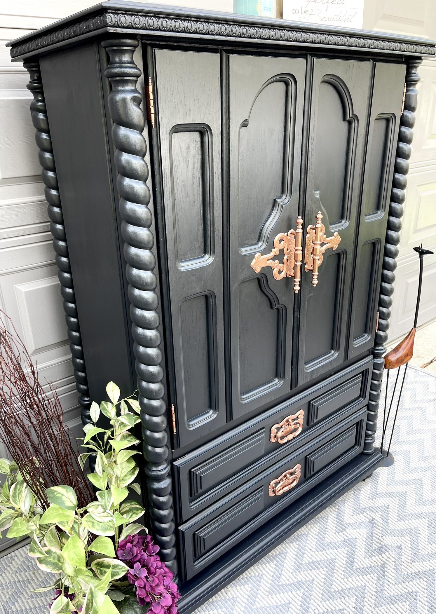 Indoor Vintage Cabinet / dresser. All Completely Restored And refinished. All Wood And Quality. One If A Kind And A Perfect Centerpiece!
