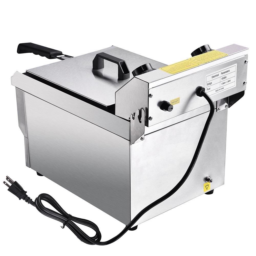 10L Electric Deep Fryer with Drain Stainless Steel French Fries Fried Chicken Wings